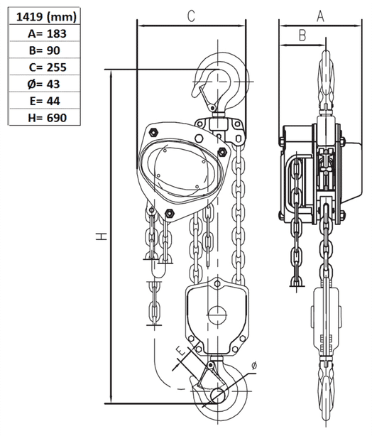 Lyftblock 5000 kg, lyfthöjd 3 m-image-2