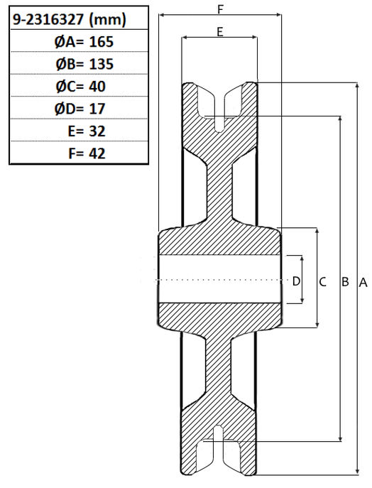 Kättinghjul Ø 165 mm, obearbetat-image-2