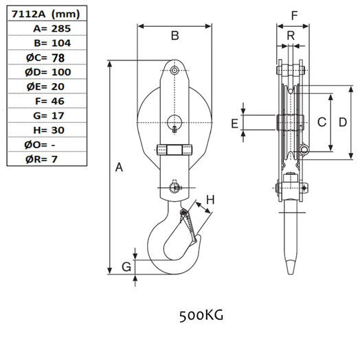 Kastblock 500 kg, Ø 100 mm-image-3