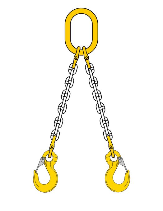 Chain Sling, 2-Leg, Eye Sling Hook, 8 mm 2 m-image-1