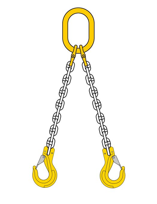 Kättingredskap, 2-part Lastkrok-gaffel, 1.6 ton, 6 mm, 1 m-image-1