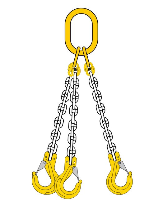 Kättingredskap, 3-Part, Lastkrok-gaffel, 4.25 ton, 8 mm, 1 m-image-1