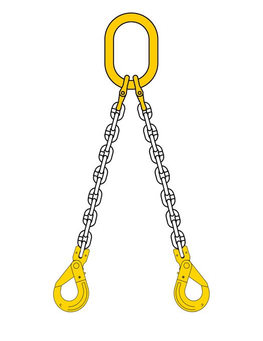 Kättingredskap, 2-part Säkerhetskrok-gaffel, 7.5 ton, 13 mm, 3 m-image-1