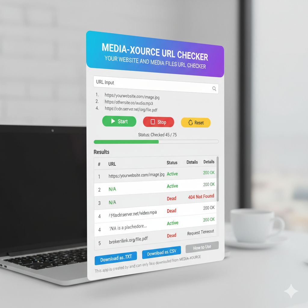 MEDIA-XOURCE URL Checker