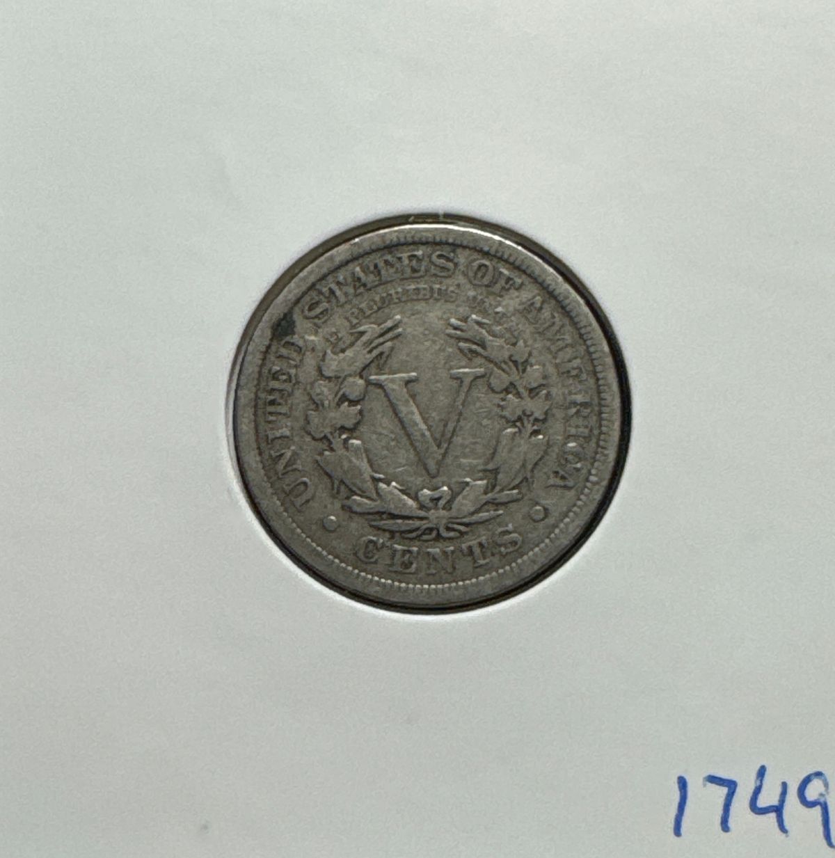 1908 P Liberty V Nickel Ungraded (back)