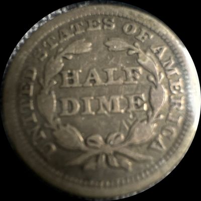 1854-P Seated Liberty Half Dime Ungraded (back)