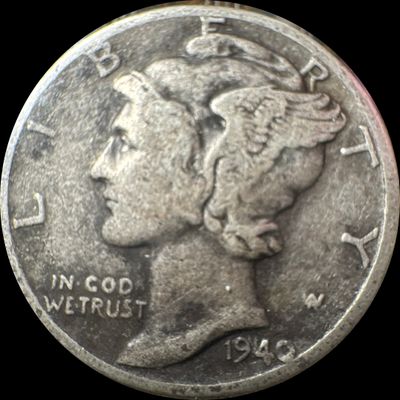 1940-P Mercury Dime Ungraded