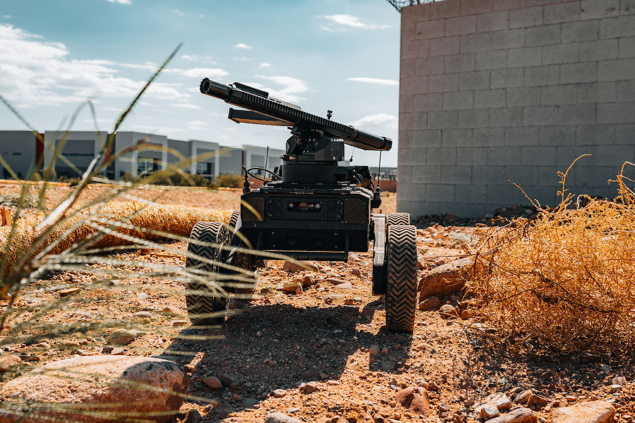 FireAnt UGV 3/4 view with EO/IR payload