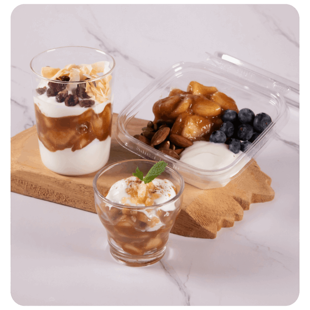 Apple compote desserts for restaurants.
