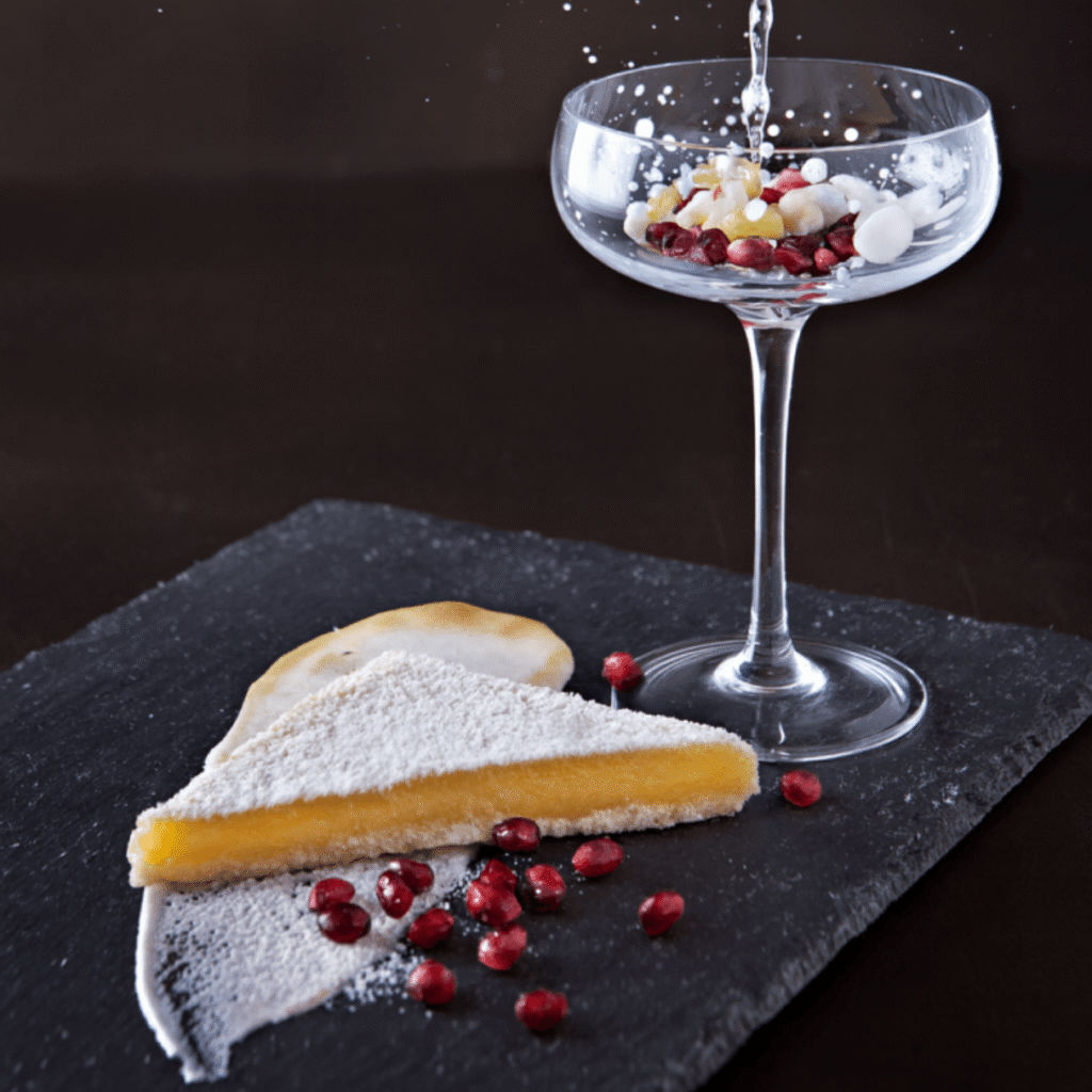 Pomegranates featuring our Luscious Lemon Squares.