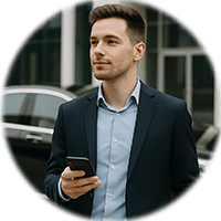 Solo traveler after airport pickup