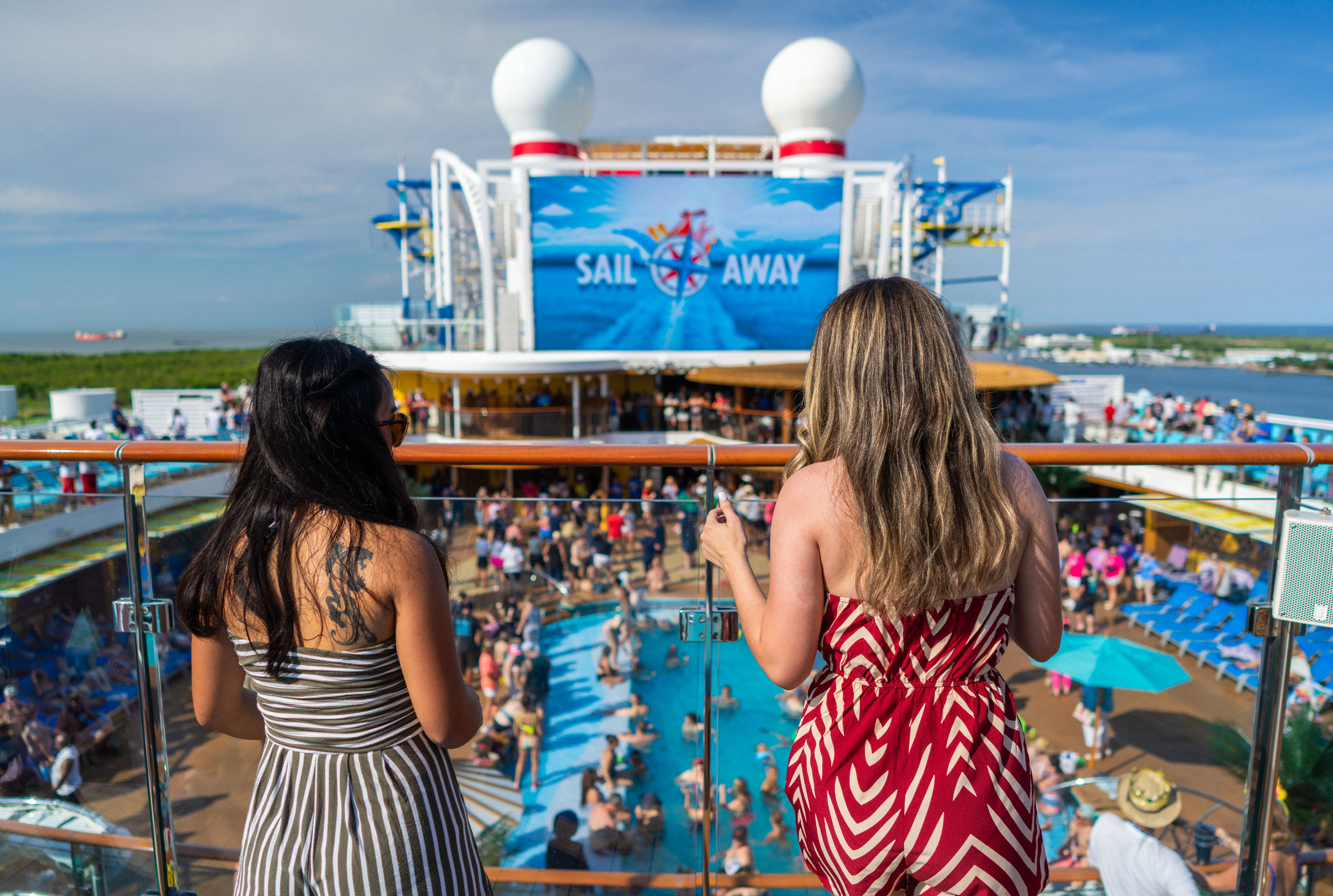 Carnival sailaway party atmosphere