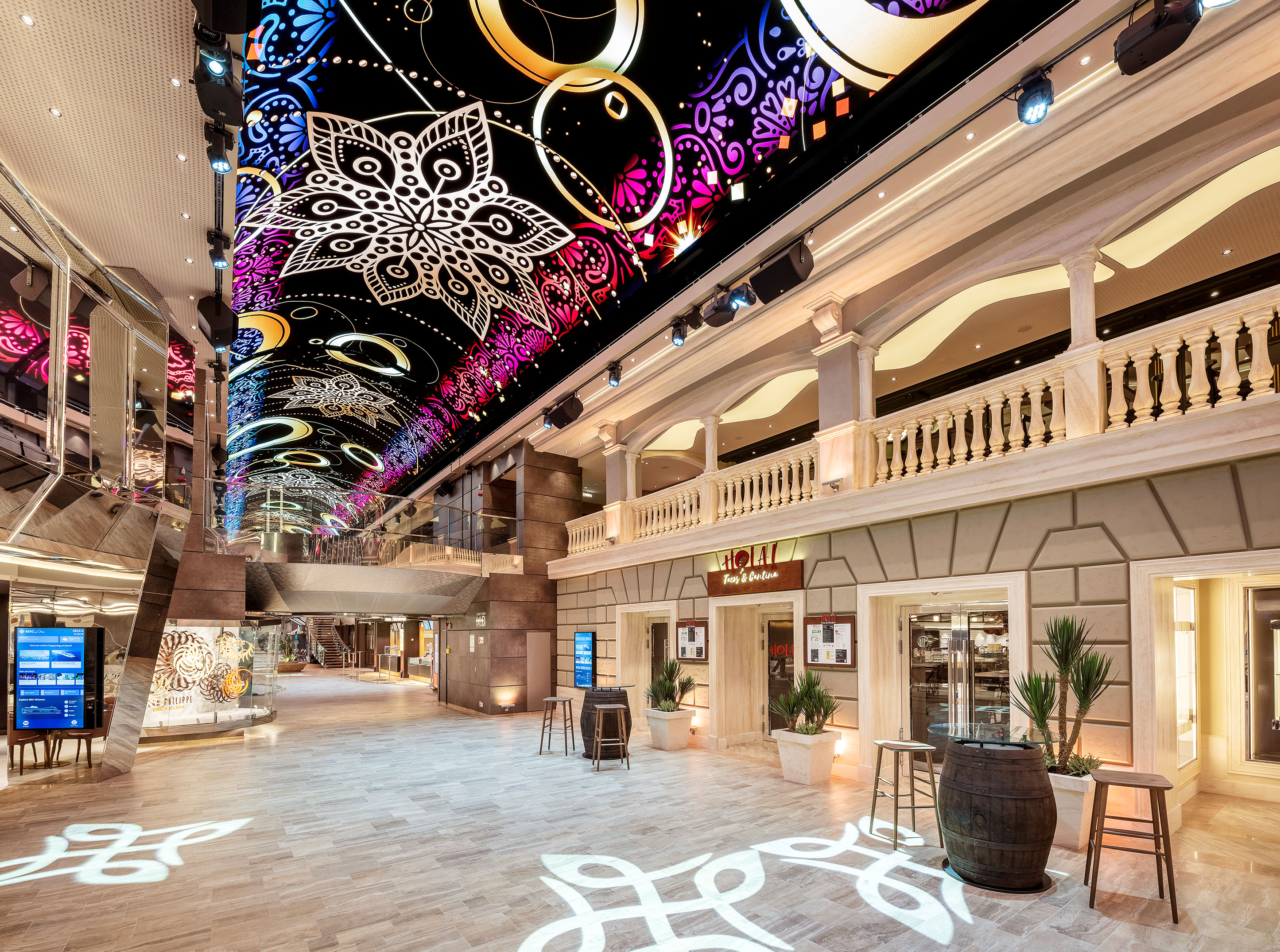 MSC ship interior LED promenade