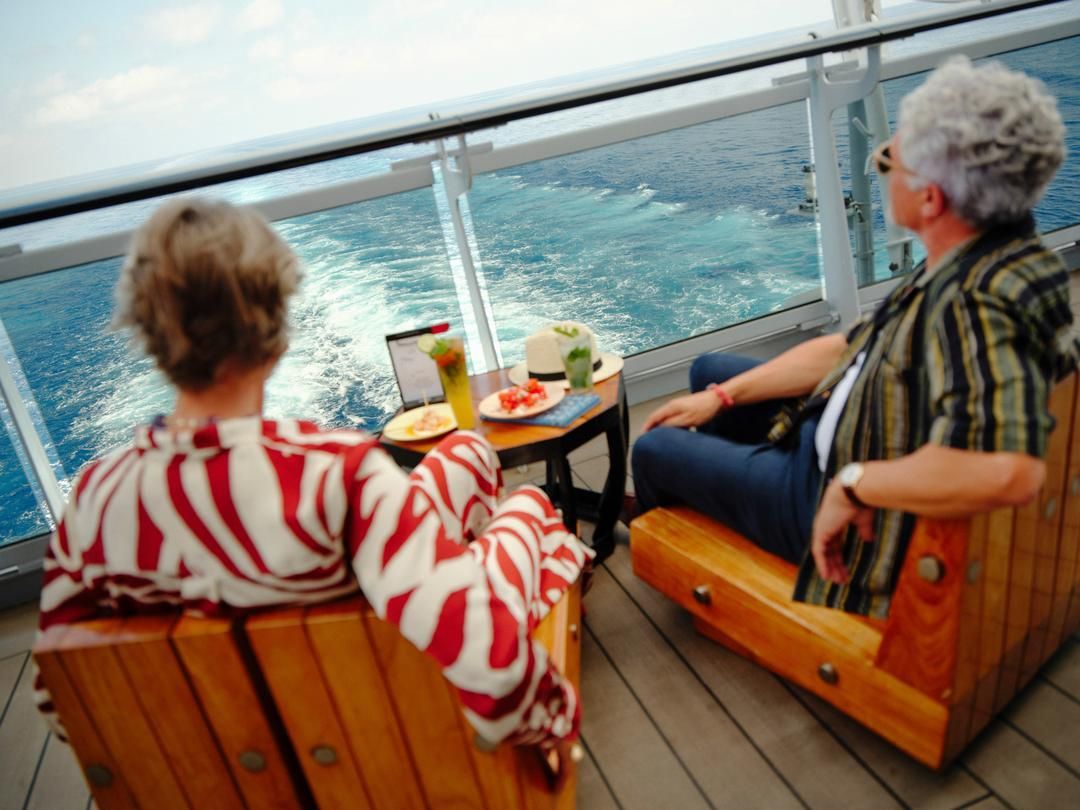 Virgin Voyages The Dock outdoor lounge