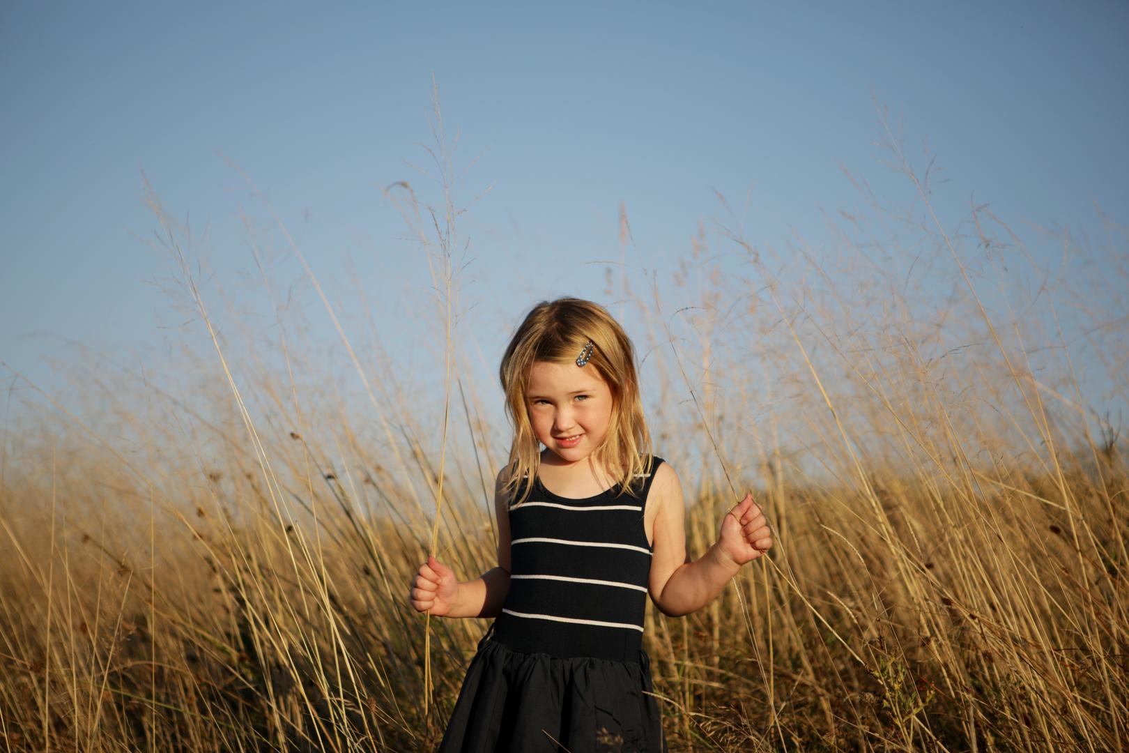 Young girls in field