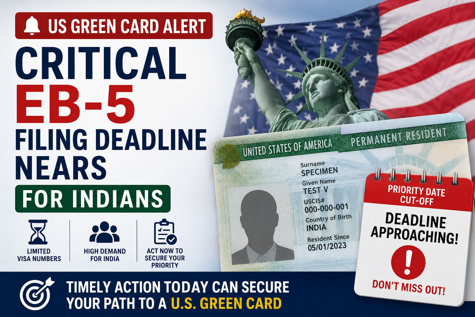 US Green Card Alert: Critical EB-5 Filing Deadline Nears for Indians.