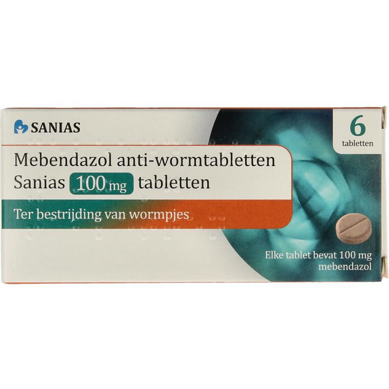 Apotex Mebendazol anti-wormtabletten 100mg