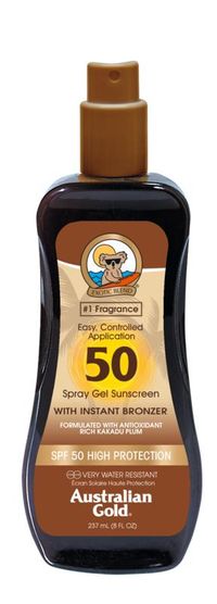 Spray gel met bronzer SPF50