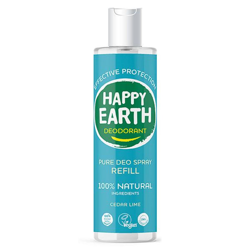 Happy Earth Pure deodorant spray ceder lime refill