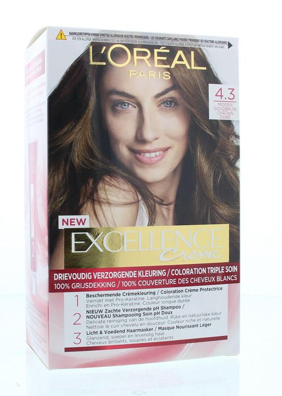 Loreal Excellence 4.3 midden goudbruin