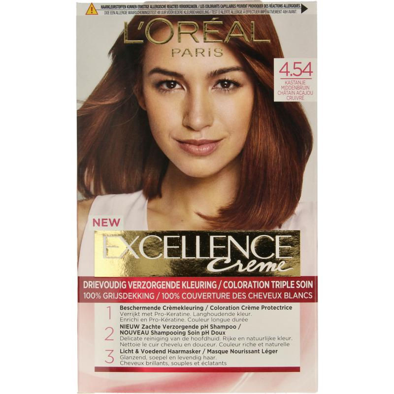 Loreal Excellence 4.54 kastanje middenbruin