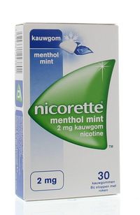 Kauwgom 2 mg menthol mint