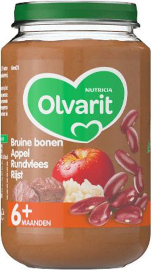 Bruine bonen appel rundvlees rijst 6M01