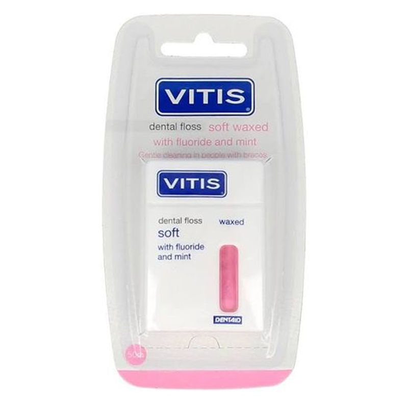 Vitis Floss soft waxed expanding fluor roze 50 meter