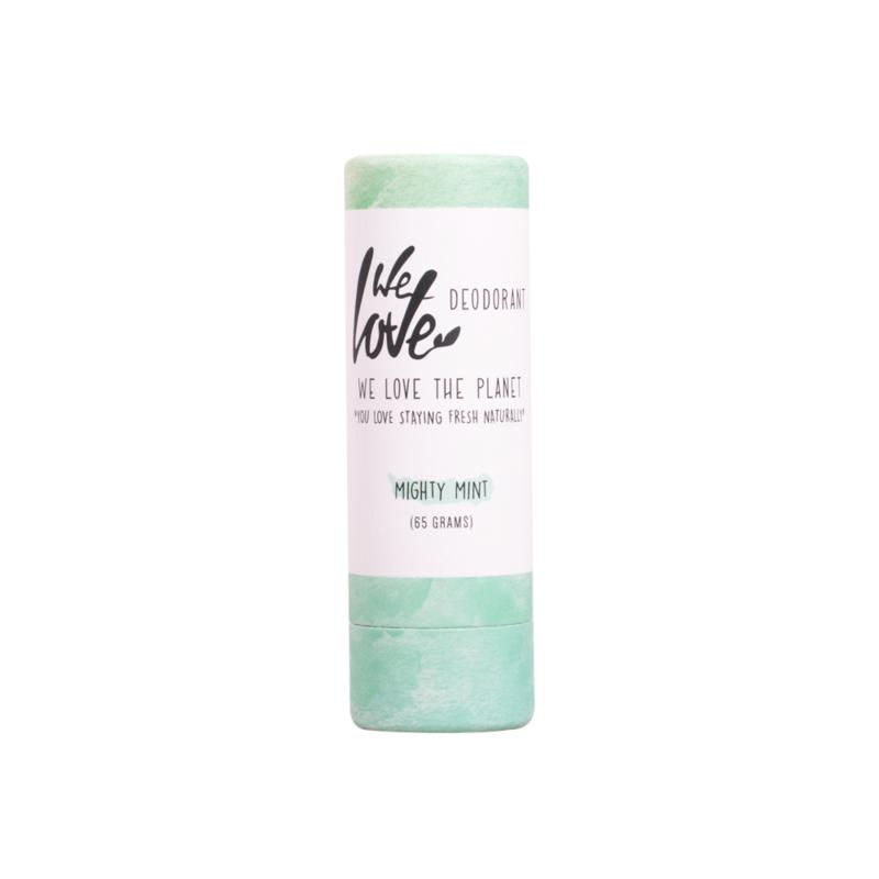 We Love 100% Natural deodorant stick mighty mint