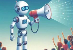 Robot using megaphone 640x480