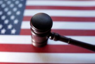 U.S. flag and gavel