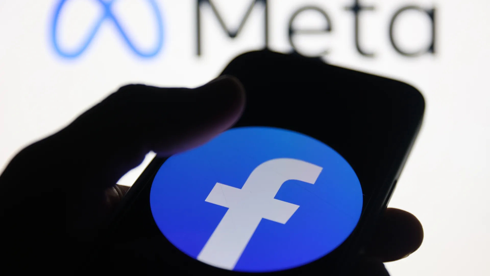 meta logo displayed laptop screen 935568325