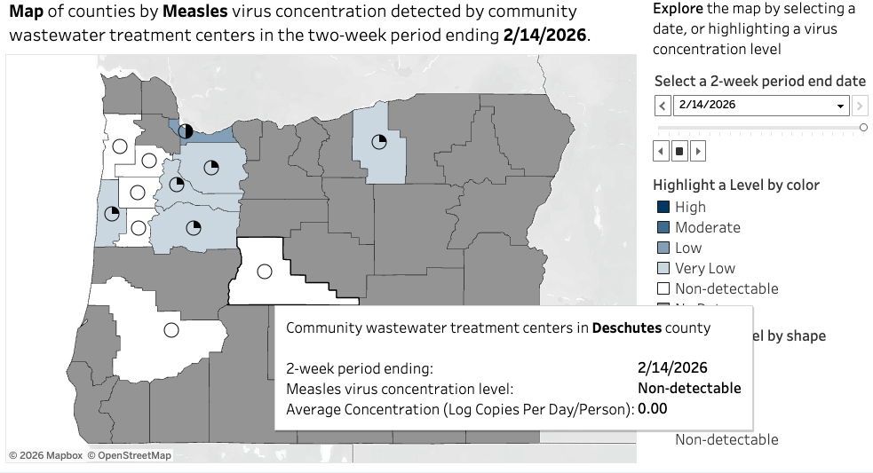 Oregon reports measles outbreak; new dashboard tracks measles virus by county