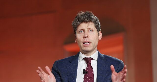 Sam Altman of OpenAI speaks on stage