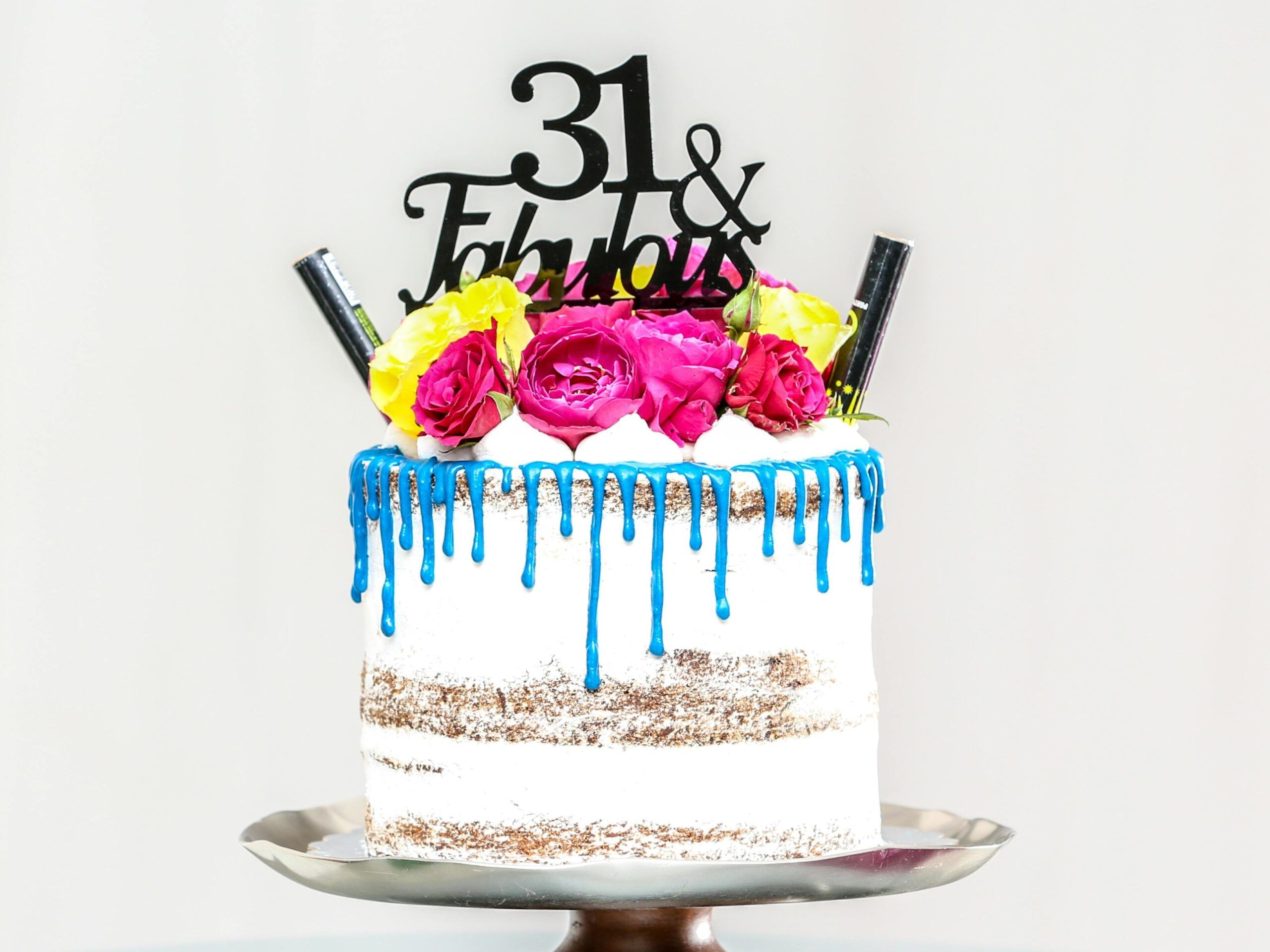 birthday cake with age scaled