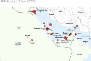 iran 2026 map Iran strikes vs neigh