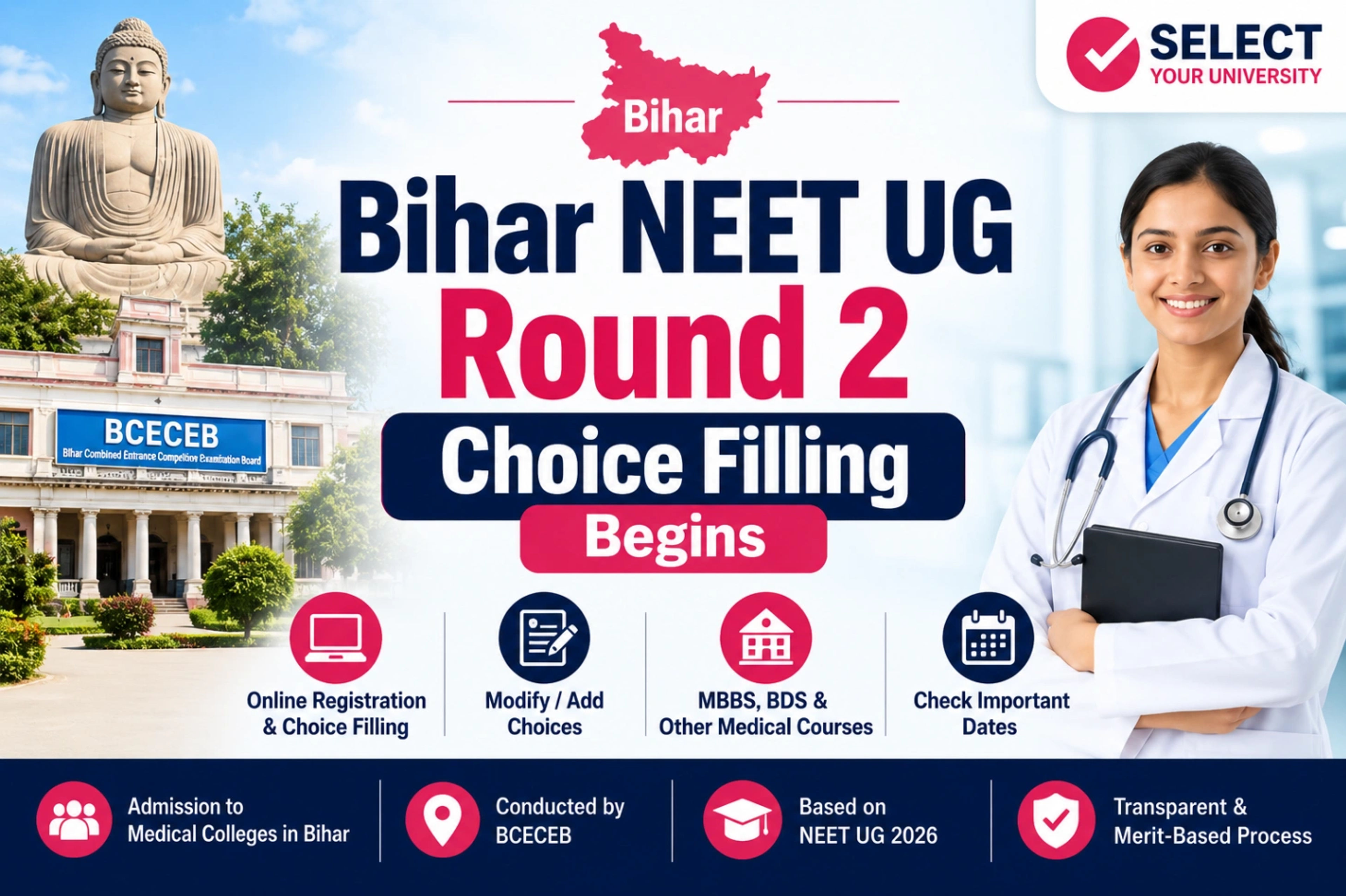 Bihar NEET UG Round 2 Choice Filling 