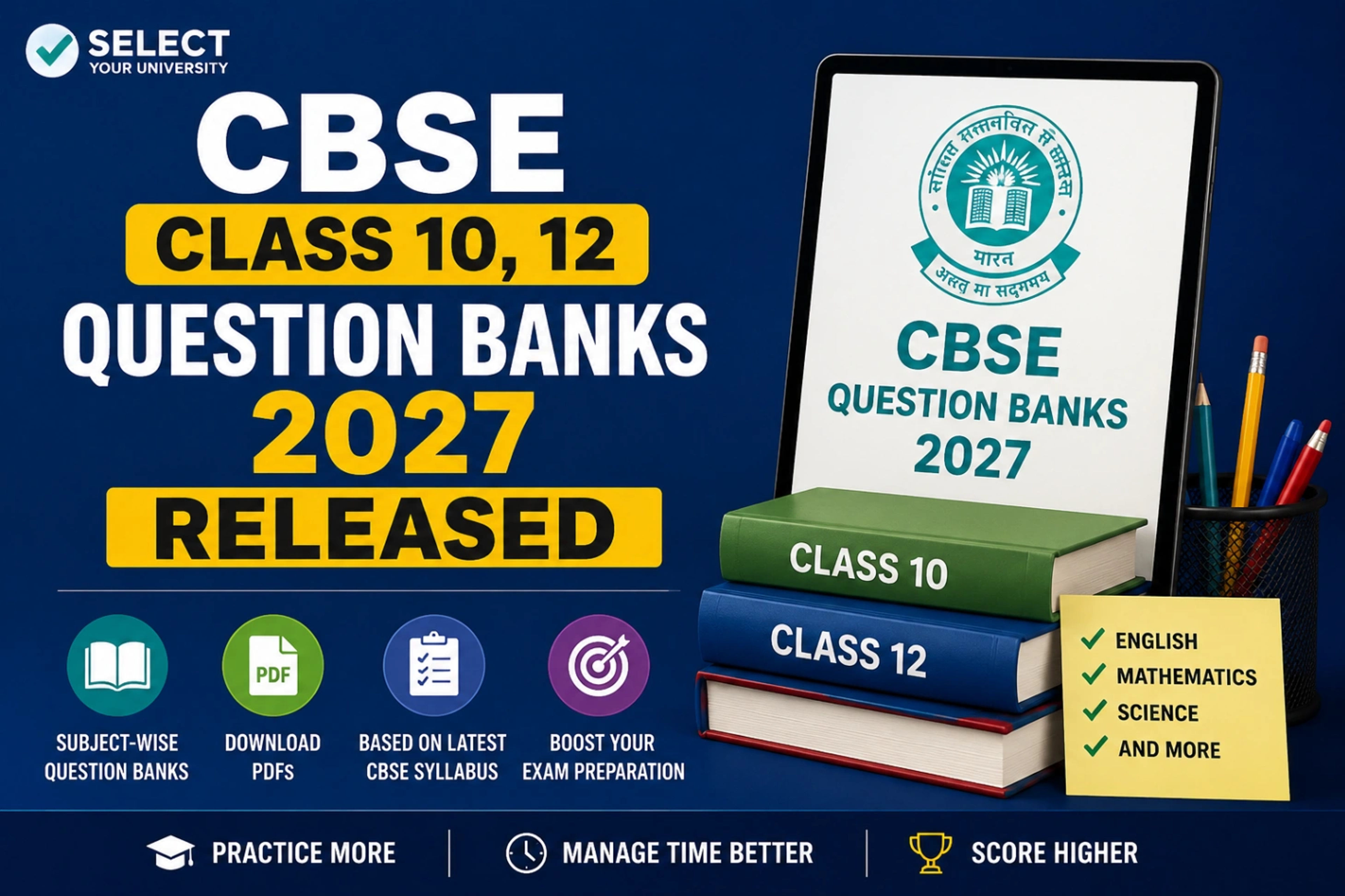CBSE Class 10, 12 Question Banks 2027 Released
