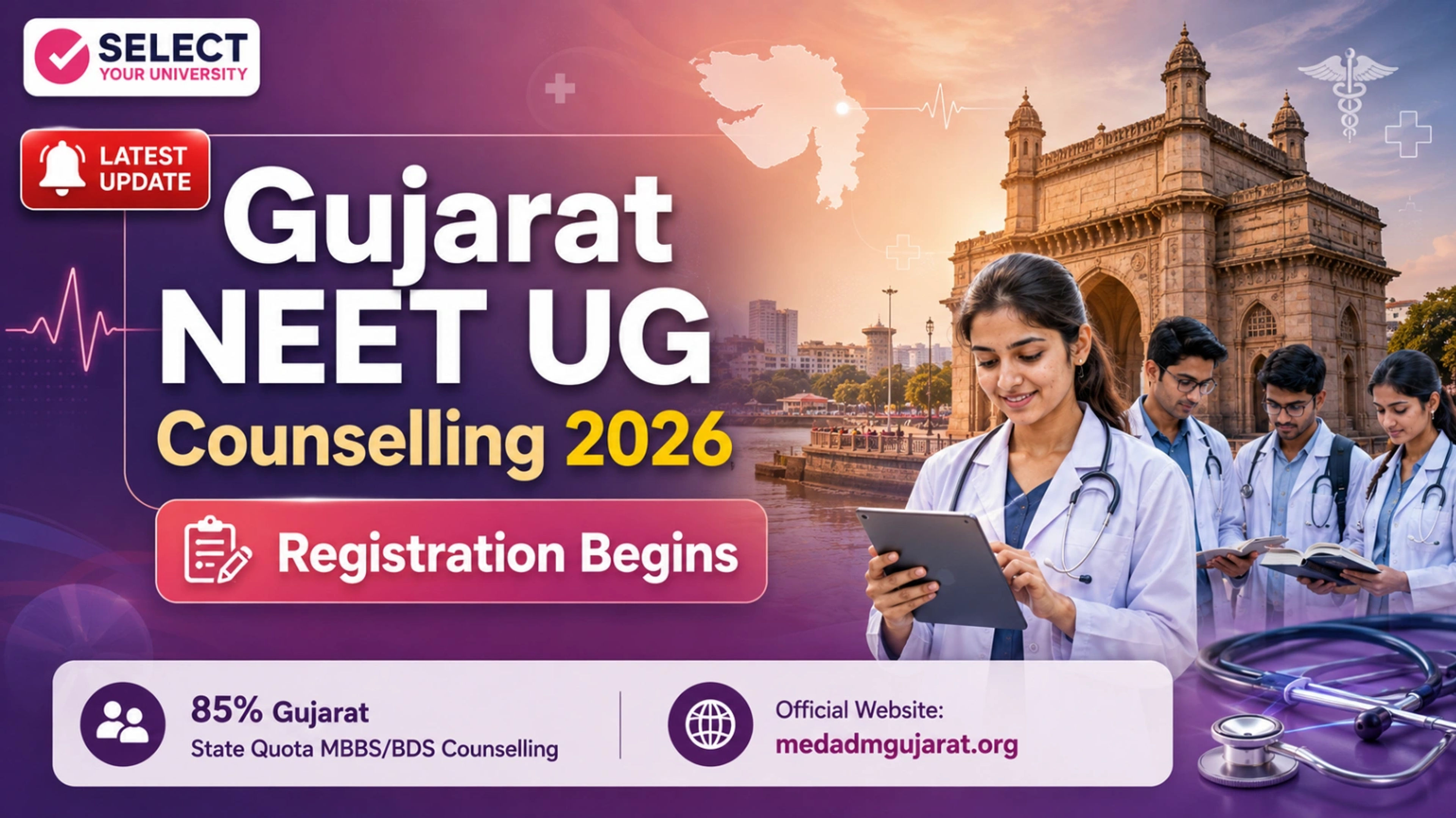 Gujarat NEET UG Counselling 2026 Registration Begins