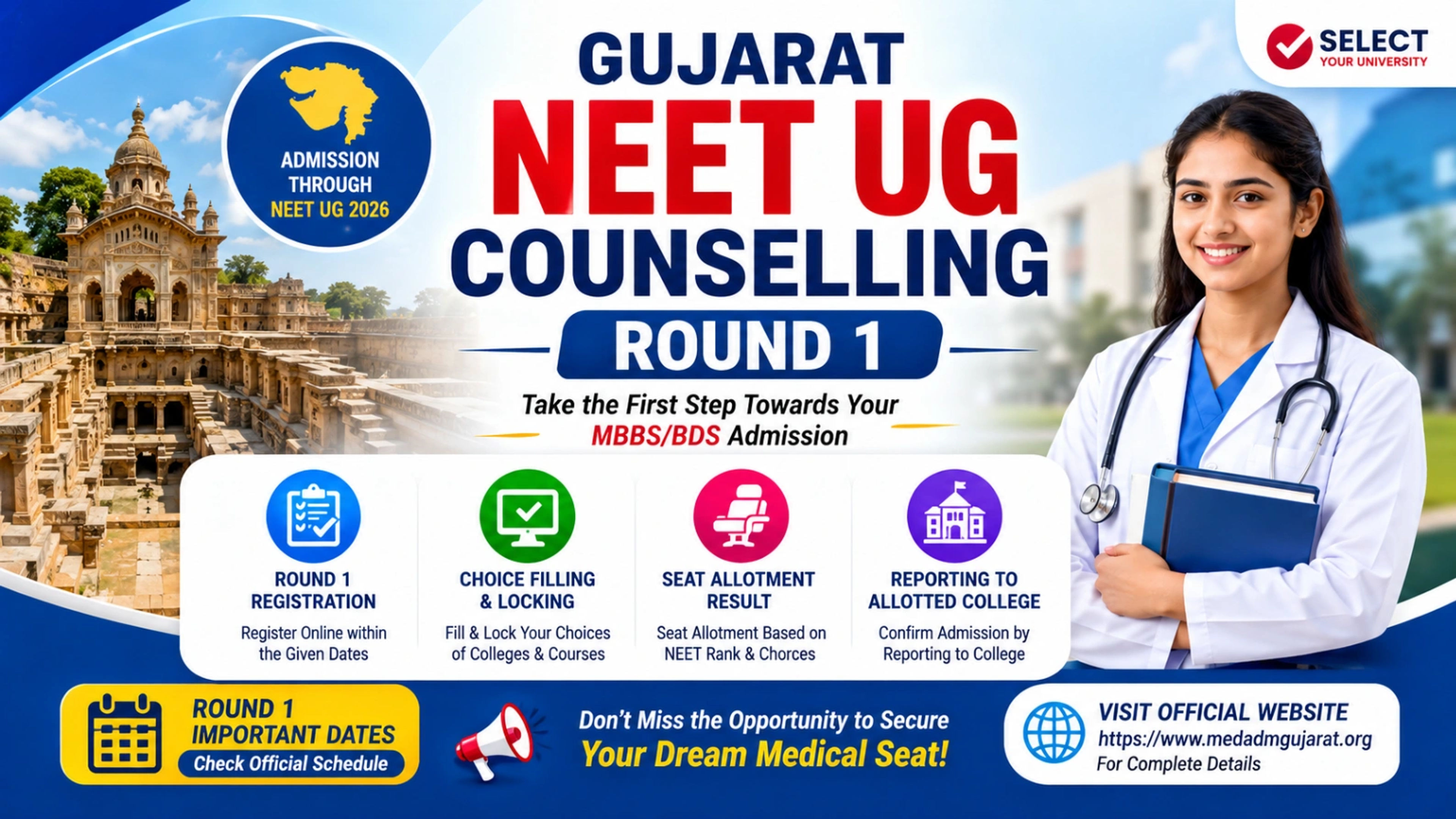 Gujarat NEET UG Counselling 2026 Round 1