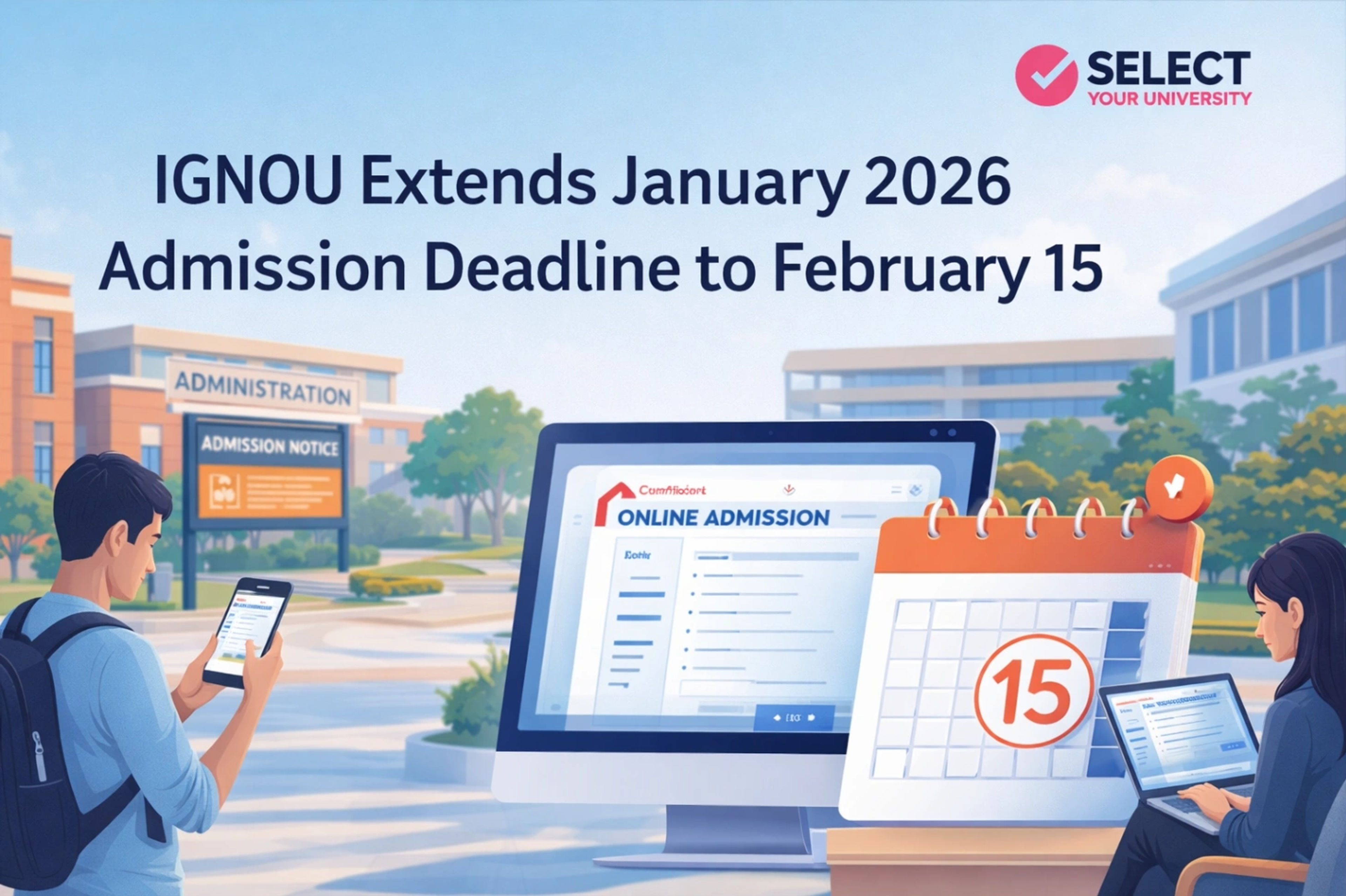 IGNOU Extends January 2026 Admission Deadline to February 15