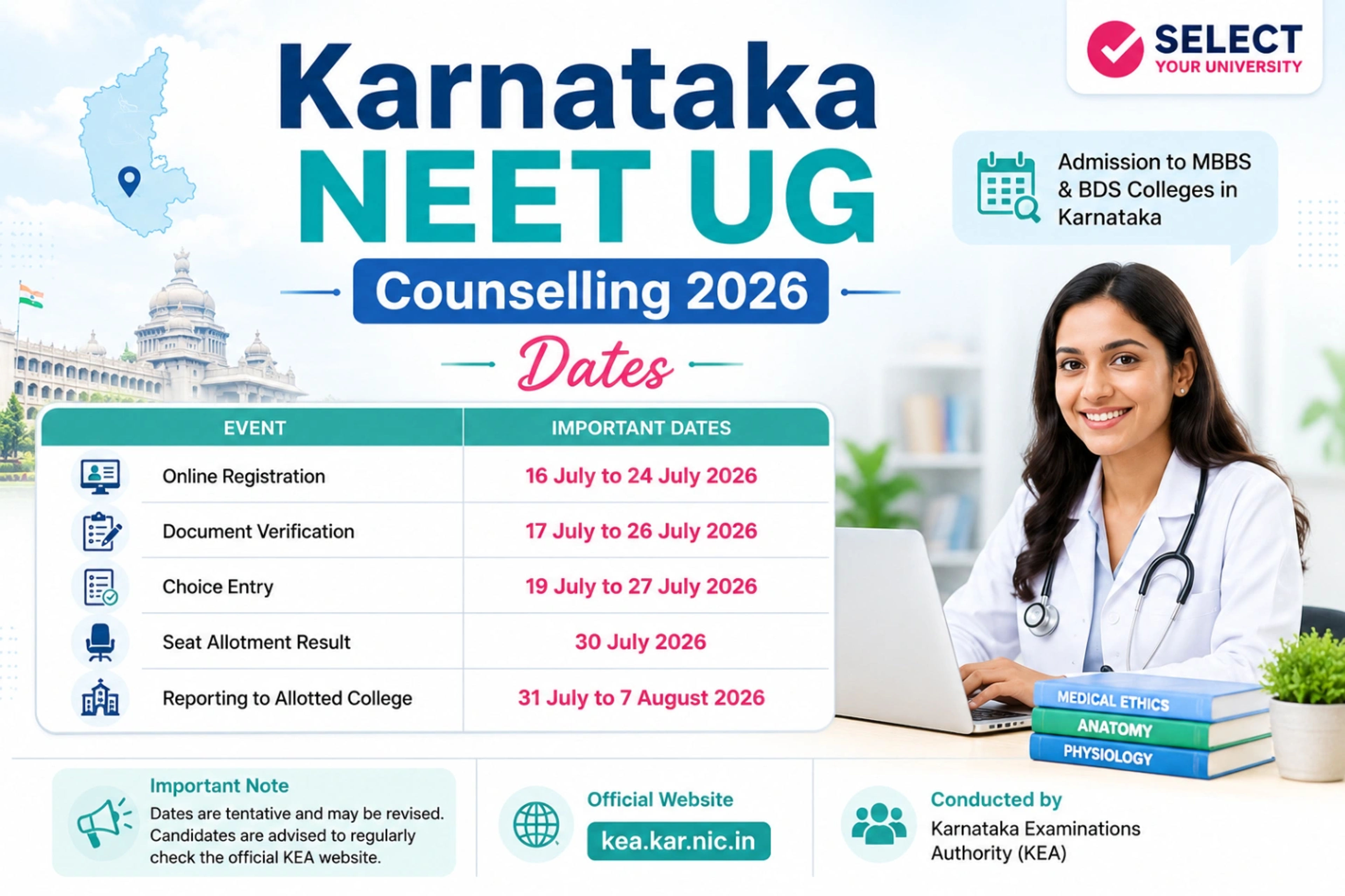 Karnataka NEET UG Counselling Dates 