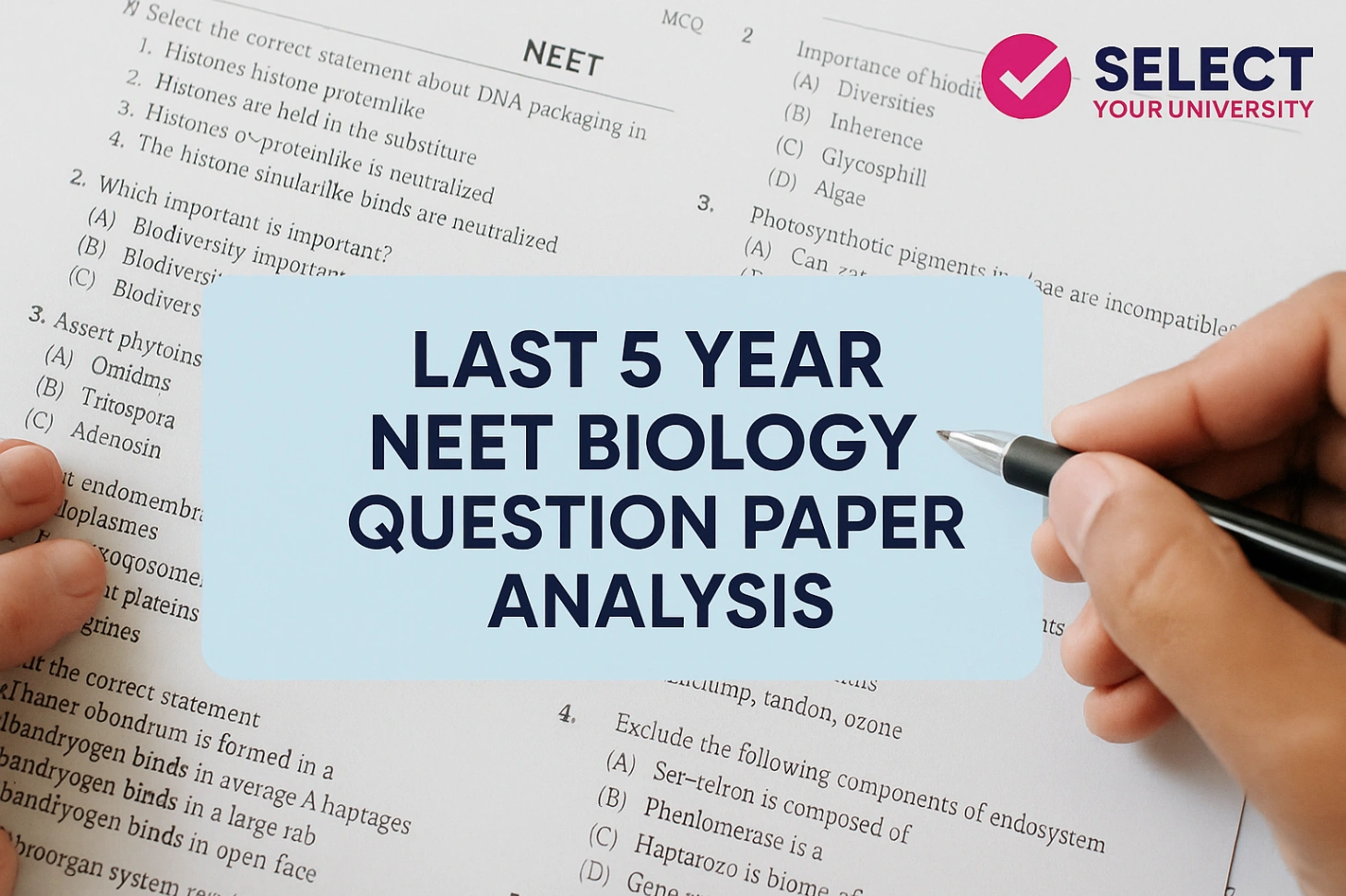 Last 5 year NEET Biology Question Paper Analysis