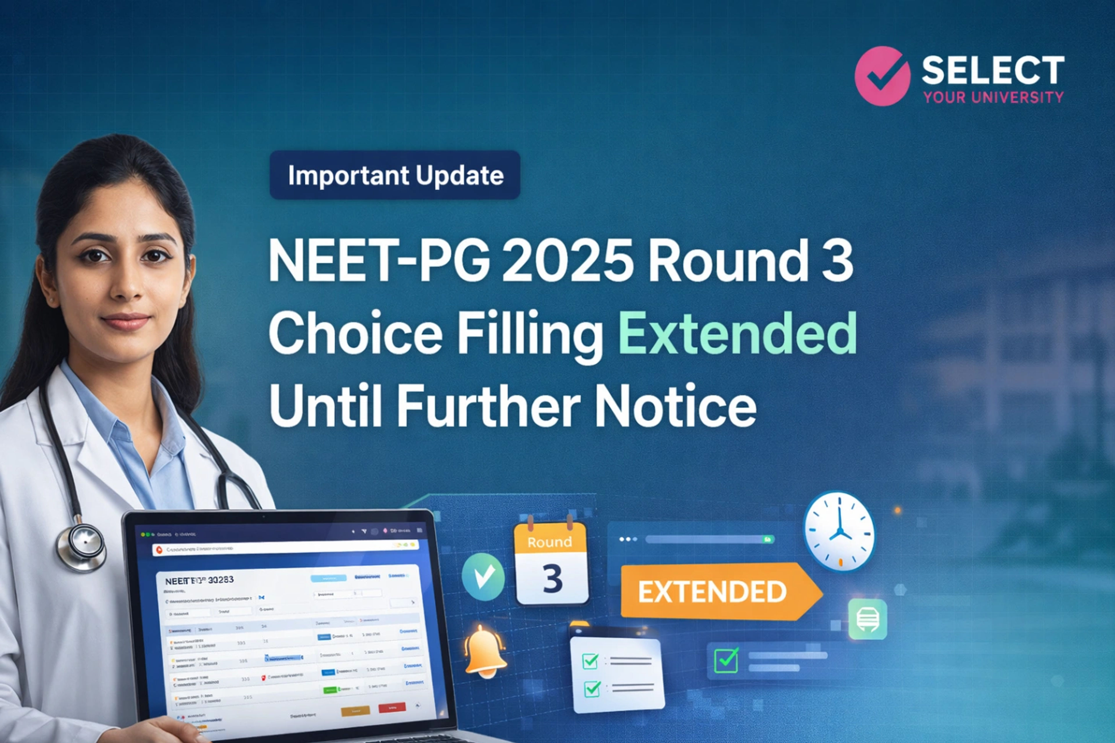 MCC NEET PG 2025 Round 3 Counselling Extended