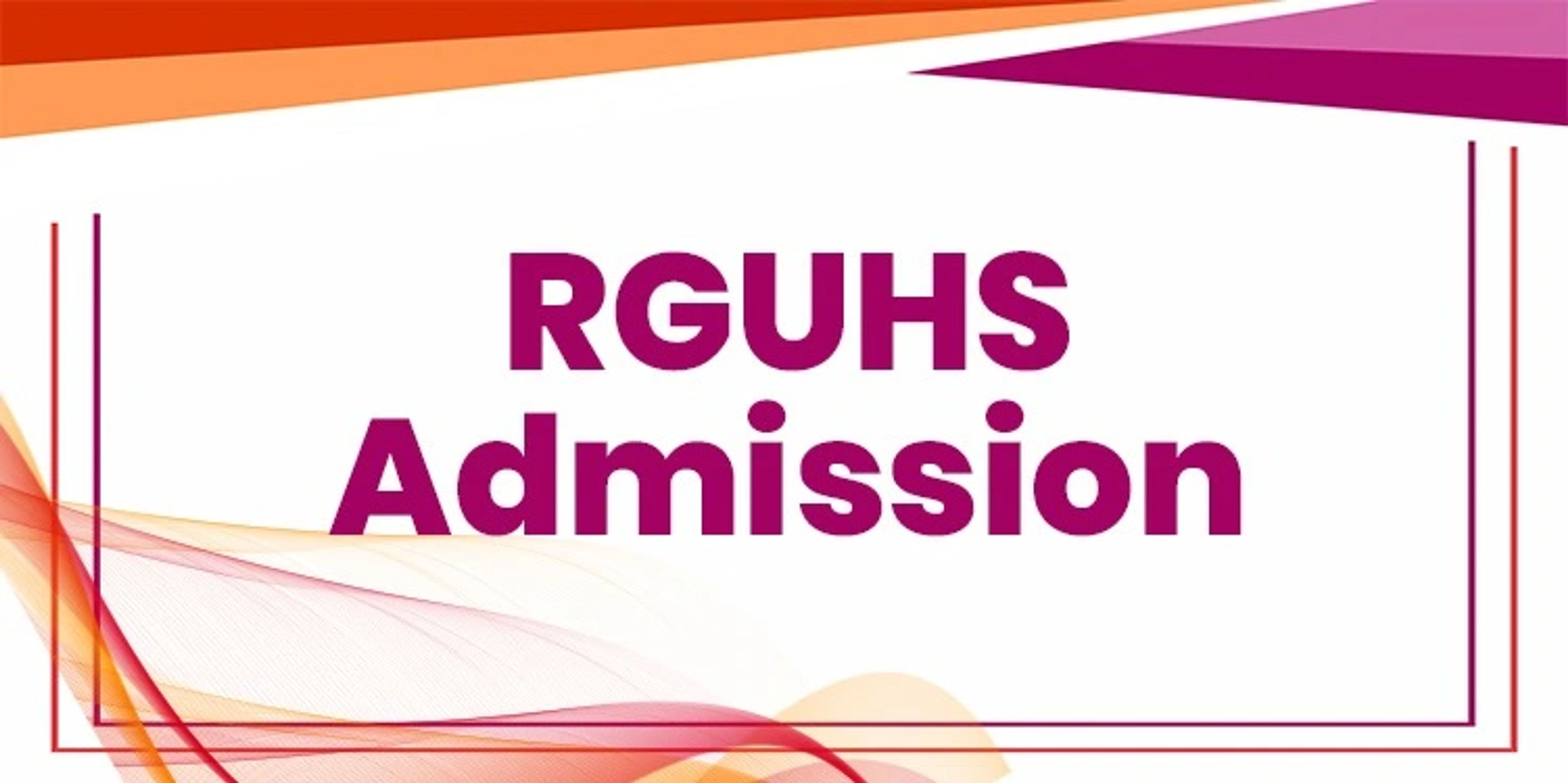 RGUHS Admission