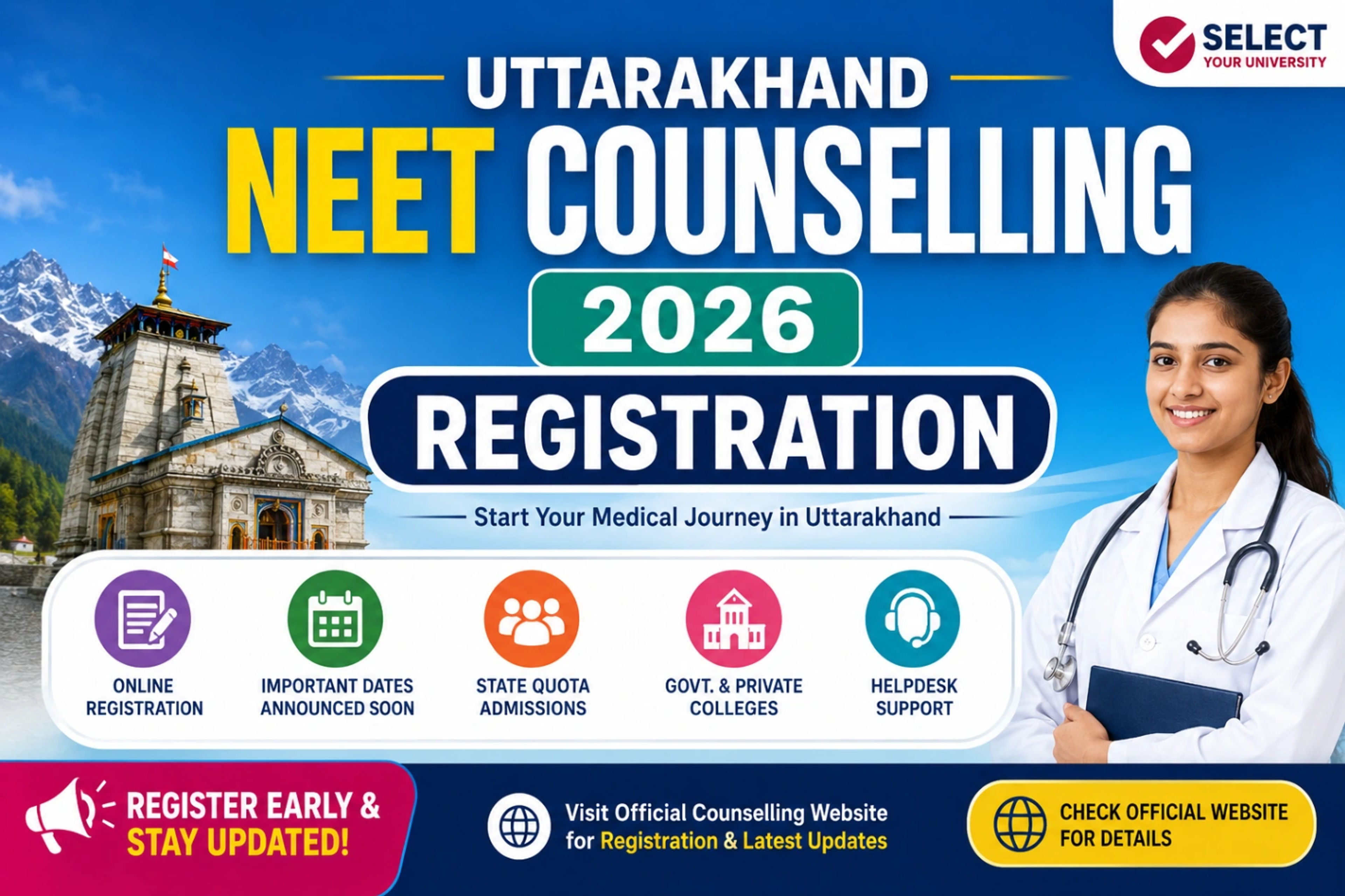 Uttarakhand NEET UG Counselling 2026 Registration Begins