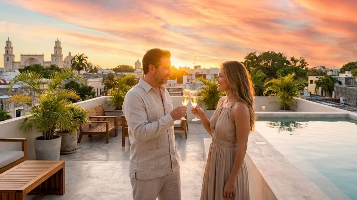 Venta de Casas y Estilo de Vida Exclusivo en Mérida - Itzimná Real Estate Guayabera de lino blanca hombre elegante en casa de lujo Mérida Yucatán - Inversión Itzimná Real Estate