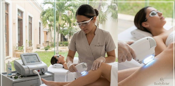 Depilación IPL en BodyBrite Mérida: Sesión profesional de depilación permanente para piel perfecta