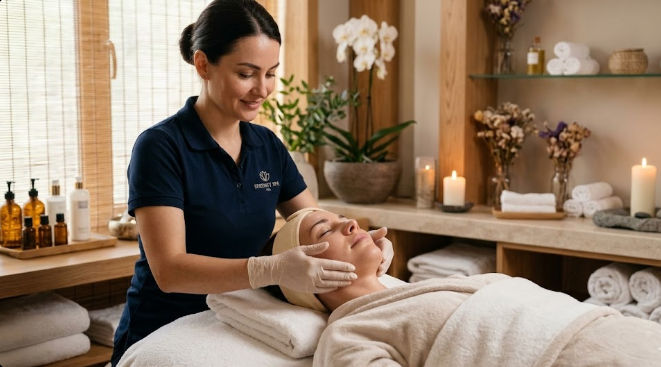 Lifting facial en Merida realizado por profesional en spa relajante