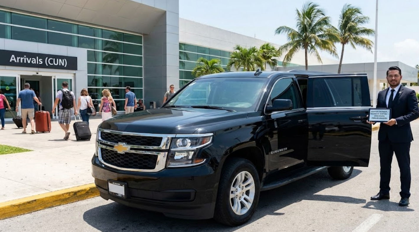 Transporte privado con chofer bilingüe en Aeropuerto de Cancún y conductor certificado en inglés